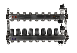Коллекторная группа без расходомеров и кранов 1"-3/4", 8 хода , нерж, (КВАДРАТ) TIM  