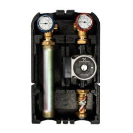 Насосная группа с прямым контуром 1" с насосом Grundfos UPSO 25-65 в теплоизоляции STOUT